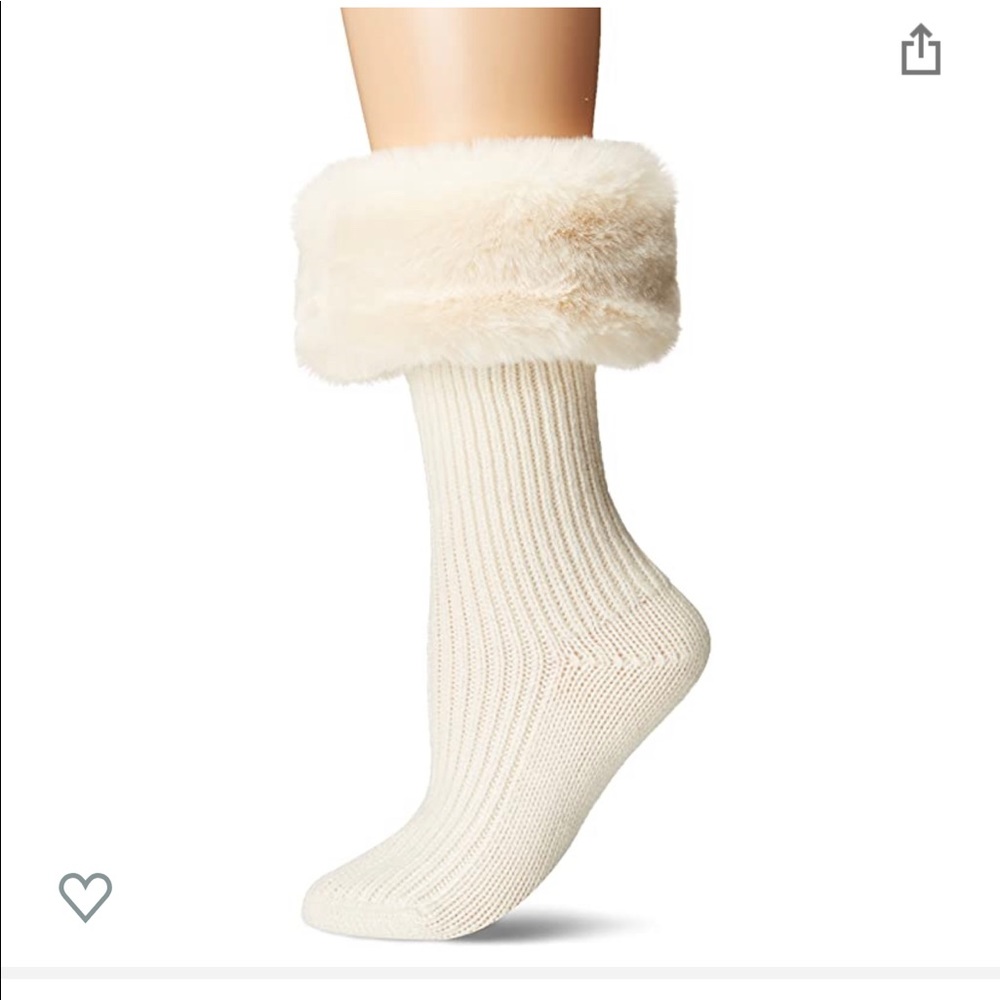 UGG faux fur cuff short rain boot socks